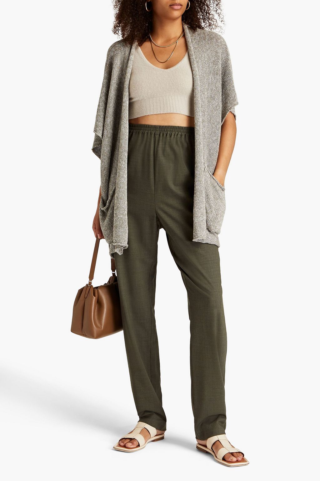 ESKANDAR Marled linen cardigan