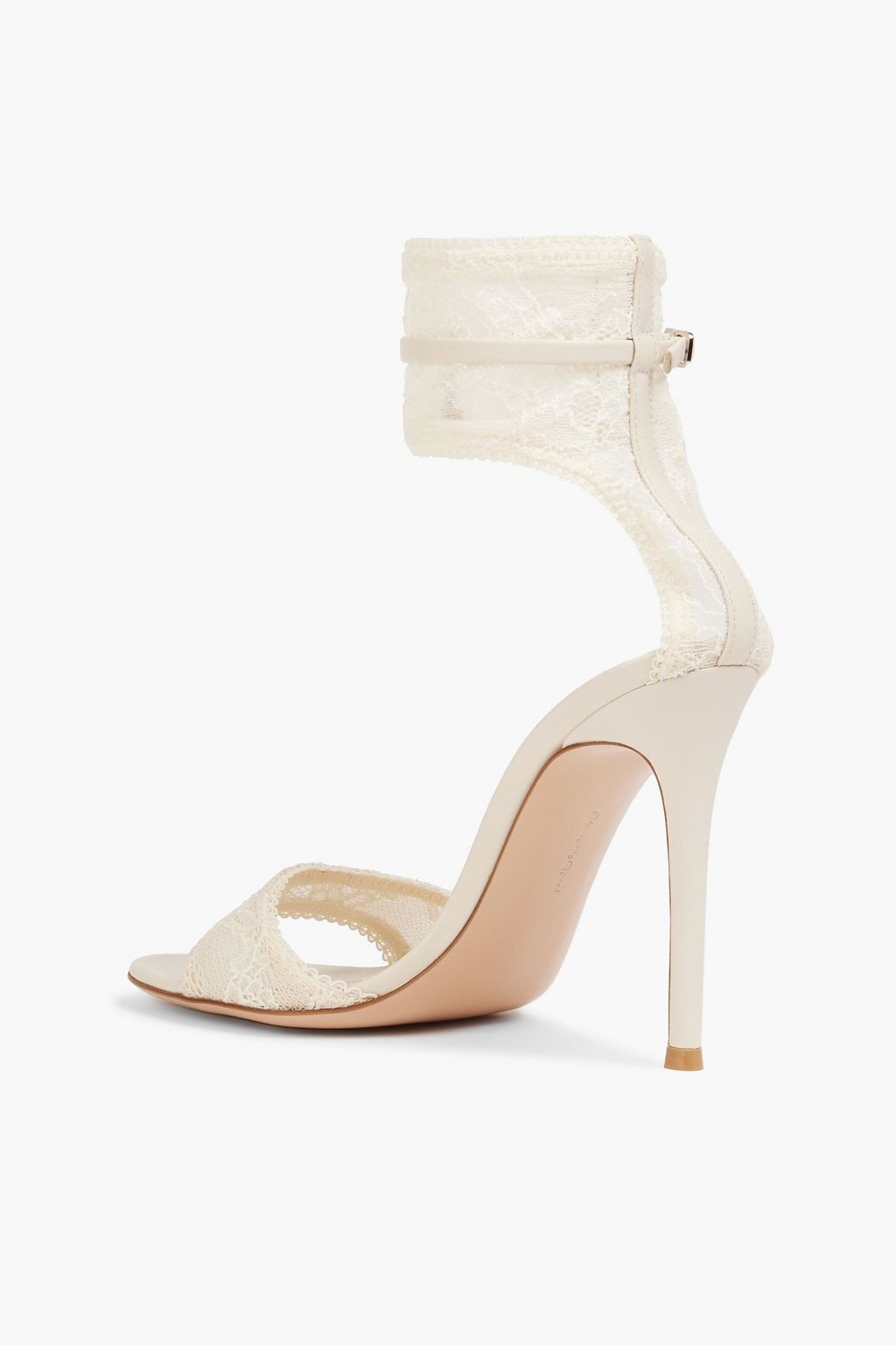 GIANVITO ROSSI Halle leather-trimmed lace sandals