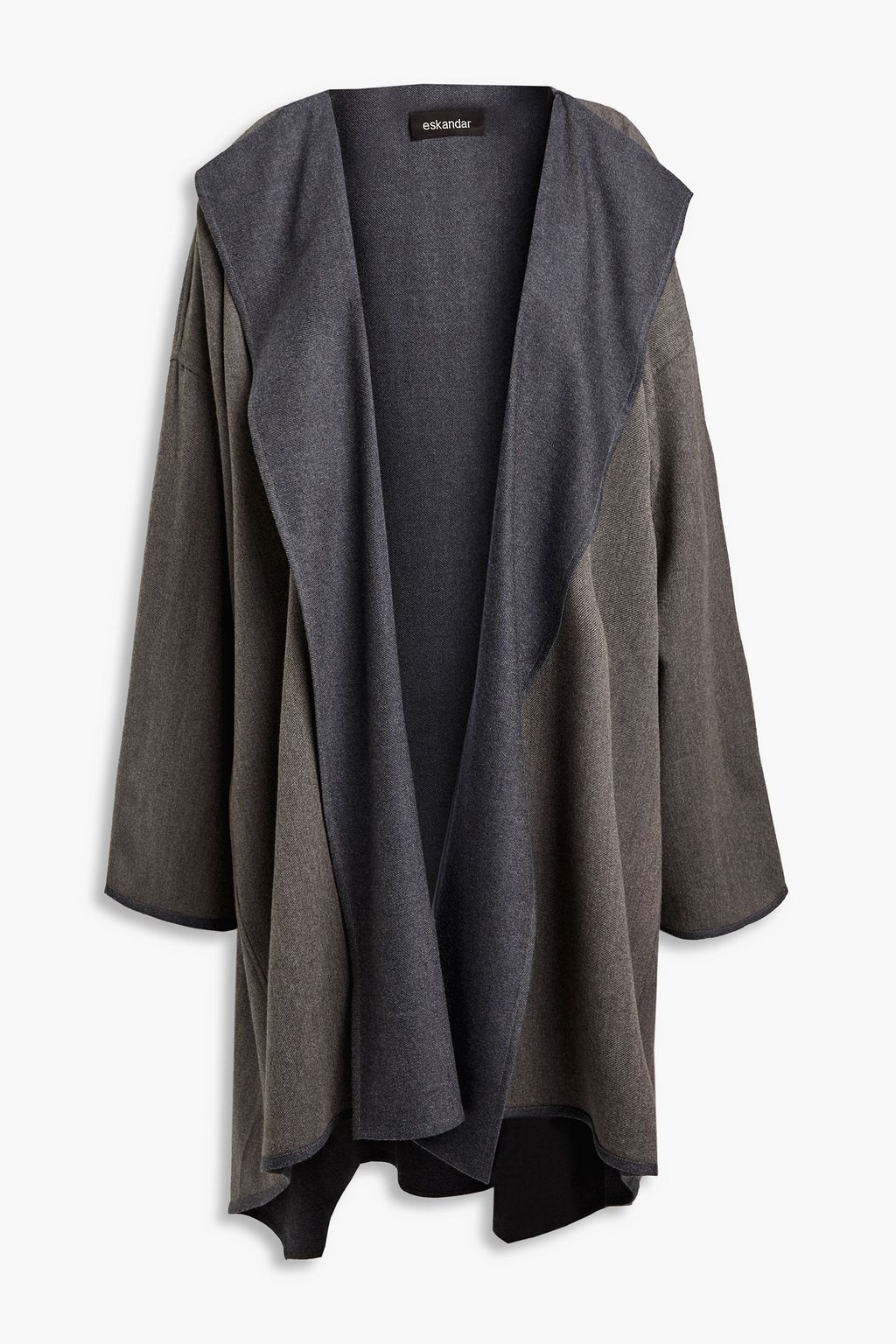 Two-tone wool and cashmere-blend twill coat