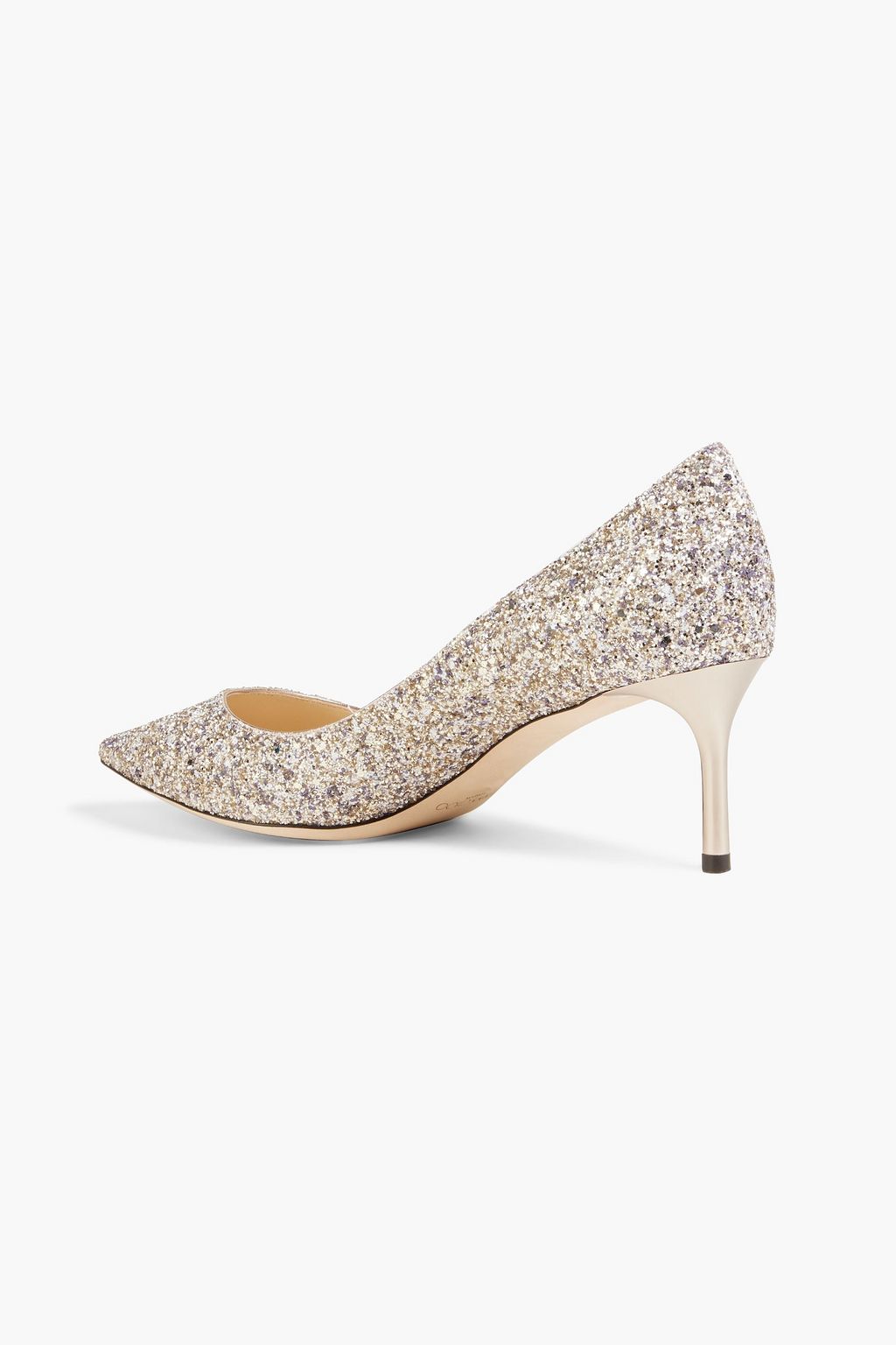 JIMMY CHOO Romy glittered woven pumps