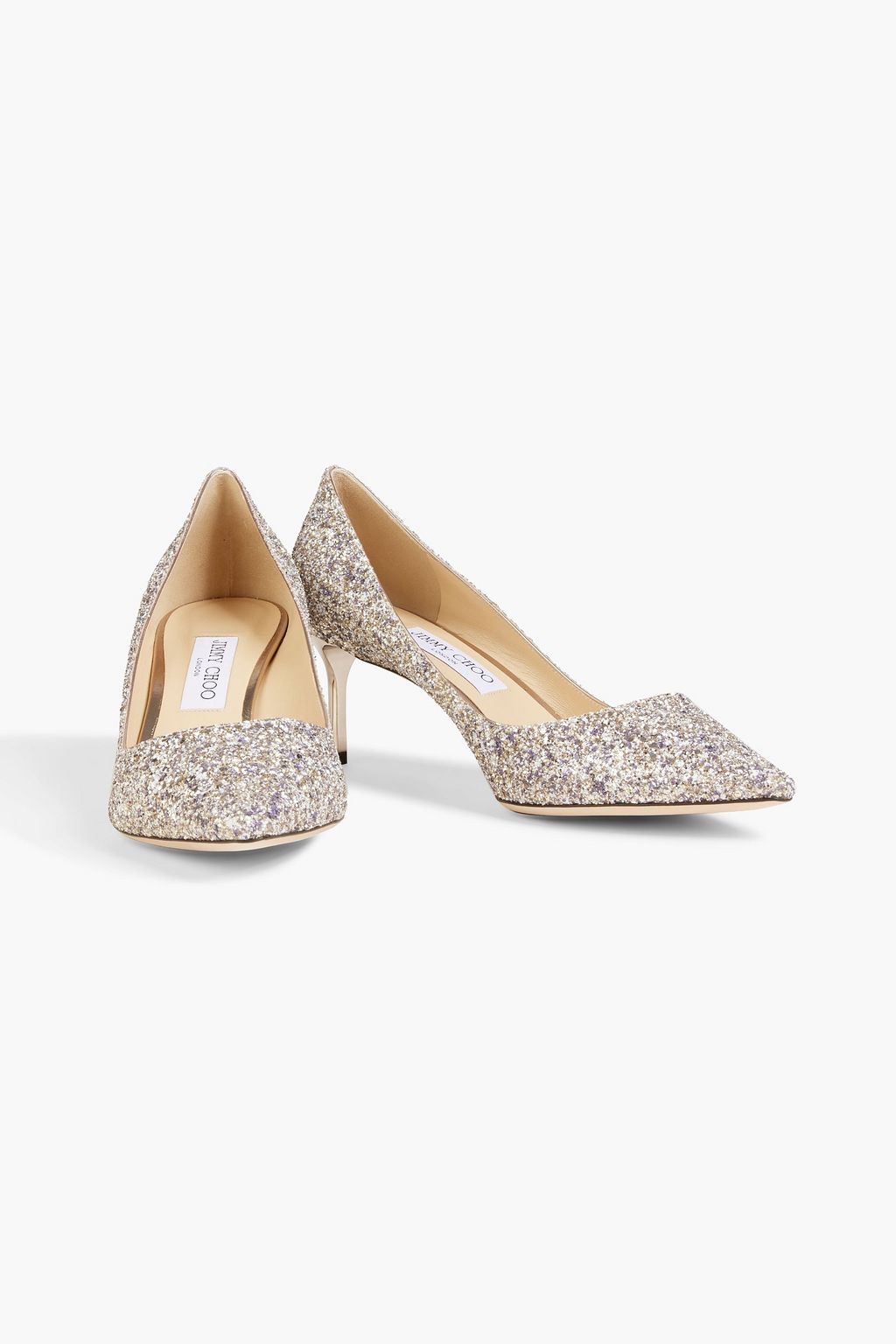 JIMMY CHOO Romy glittered woven pumps