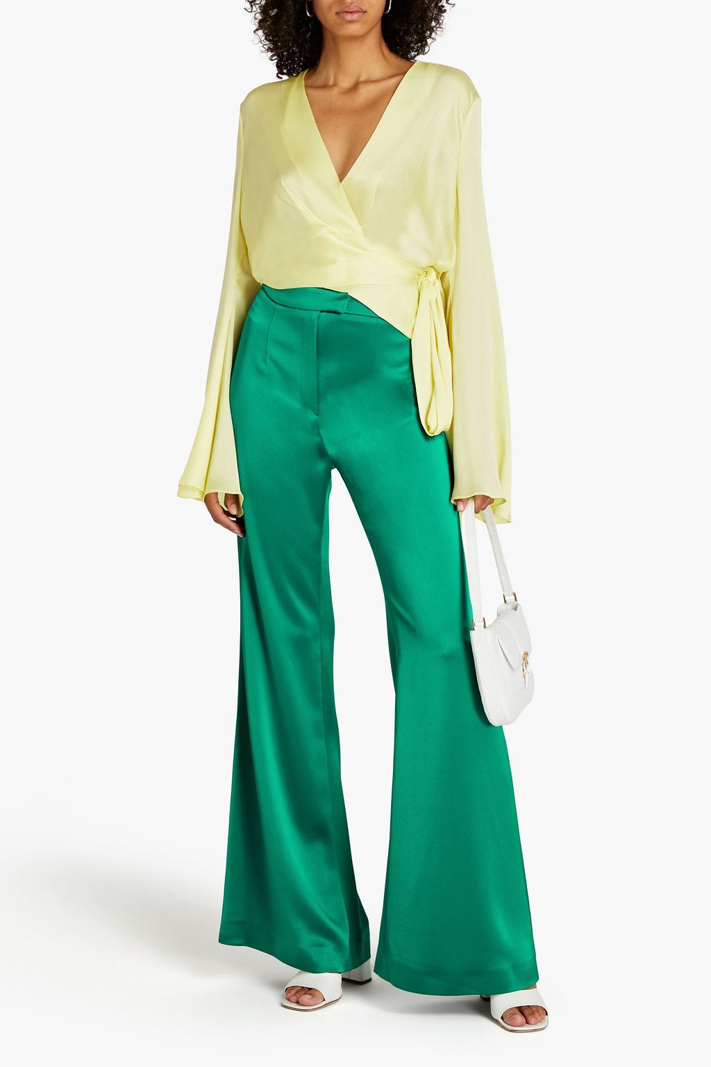 GALVAN LONDON Julianne satin wideleg pants THE