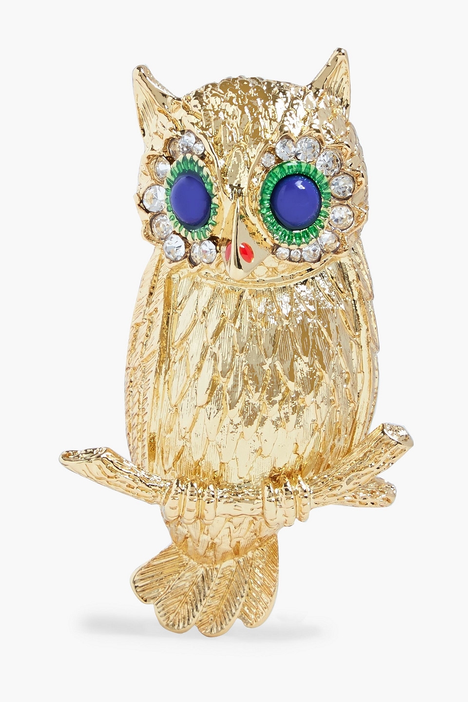 Kenneth Jay Lane Gold-tone, Stone And Crystal Brooch