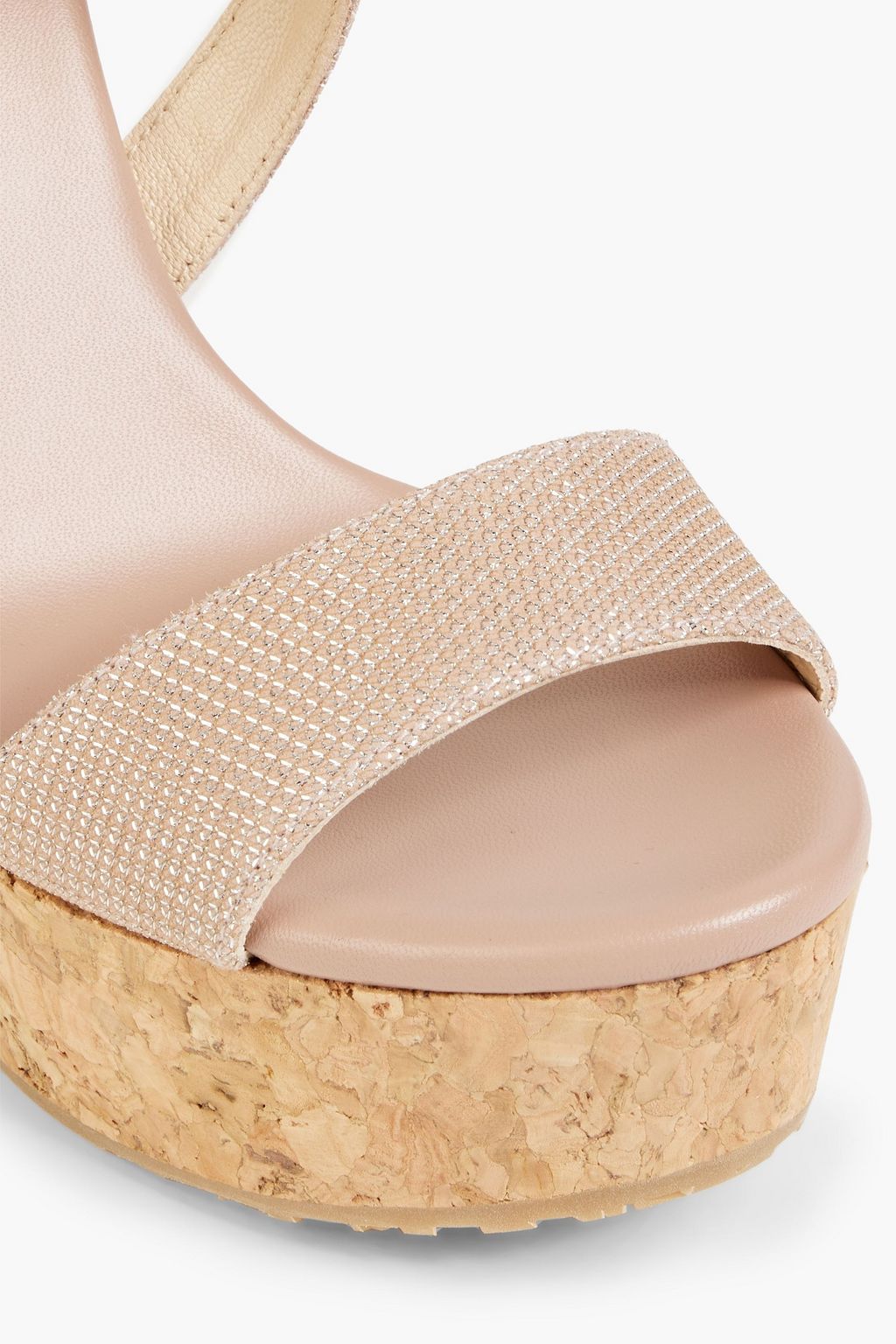 JIMMY CHOO Portia 120 geflochtene Wedges mit Metallic-Effekt
