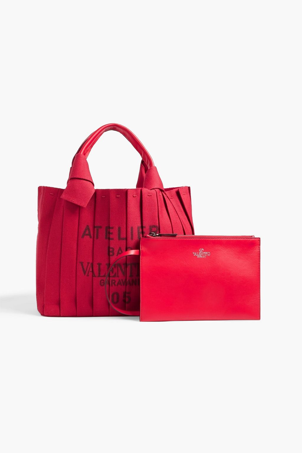 VALENTINO GARAVANI 05 Plissé Edition Atelier printed canvas tote