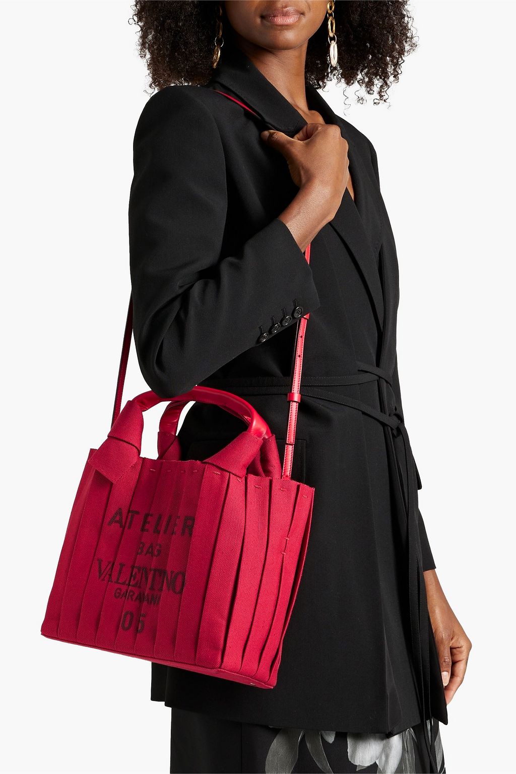 VALENTINO GARAVANI 05 Plissé Edition Atelier printed canvas tote