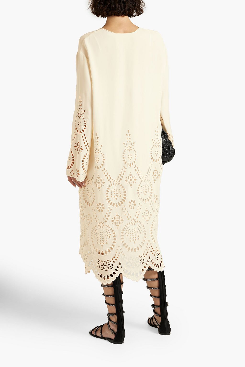 VALENTINO GARAVANI Broderie anglaise crepe midi dress