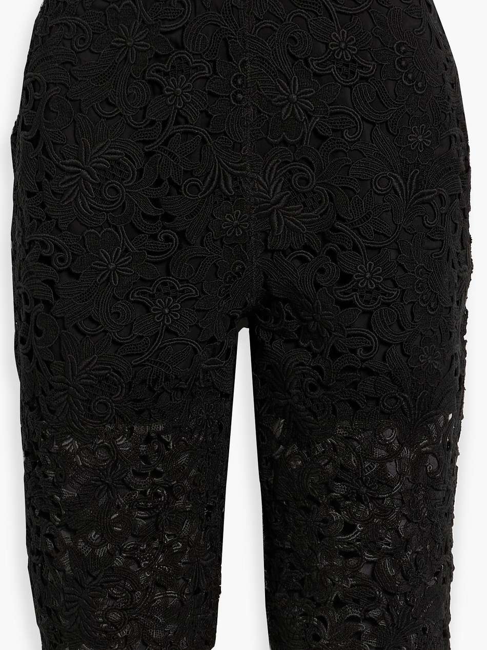 cotton-blend guipure lace shorts