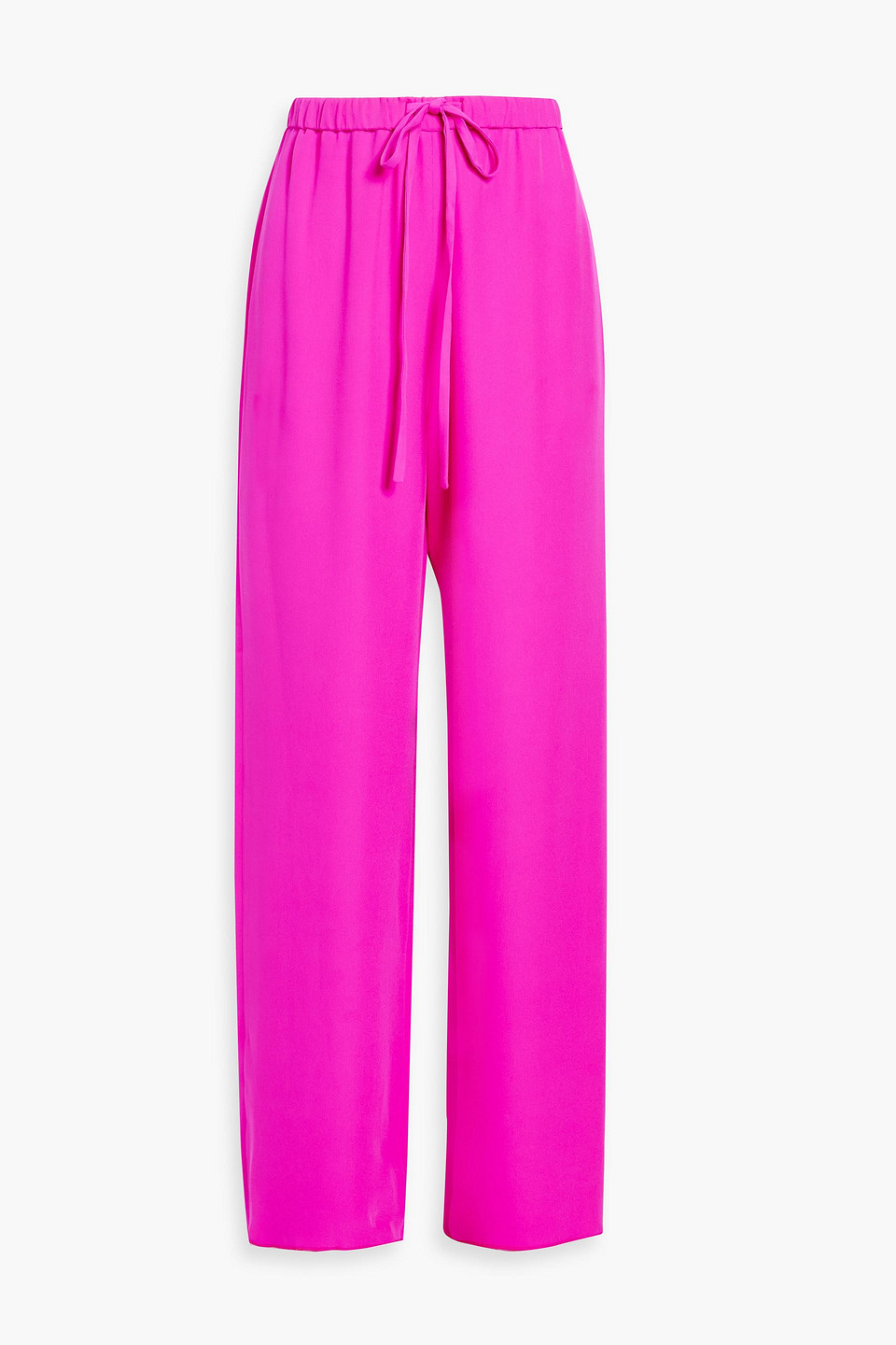 Valentino Wide-leg Silk Cady Pants In Bright Pink