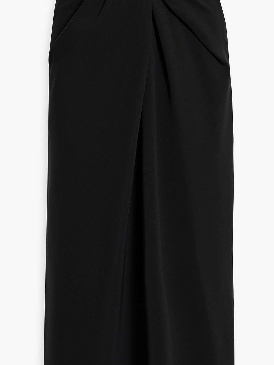twisted silk-blend midi skirt