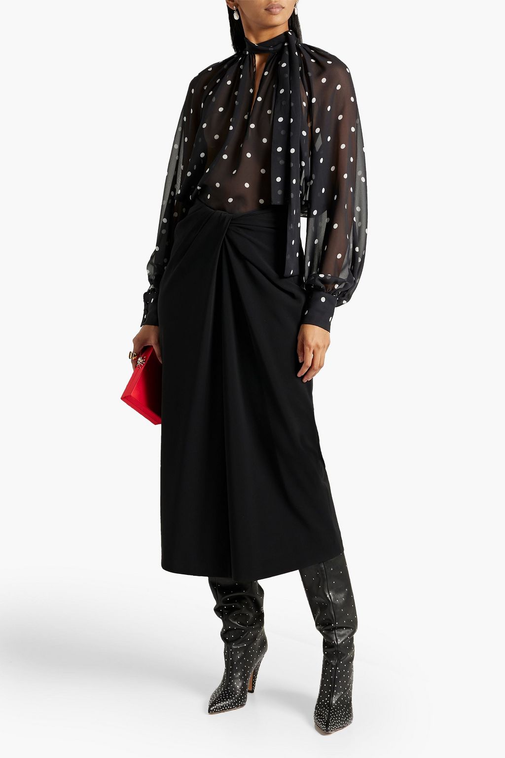 VALENTINO GARAVANI Midirock aus einer Seidenmischung mit Twist-Detail