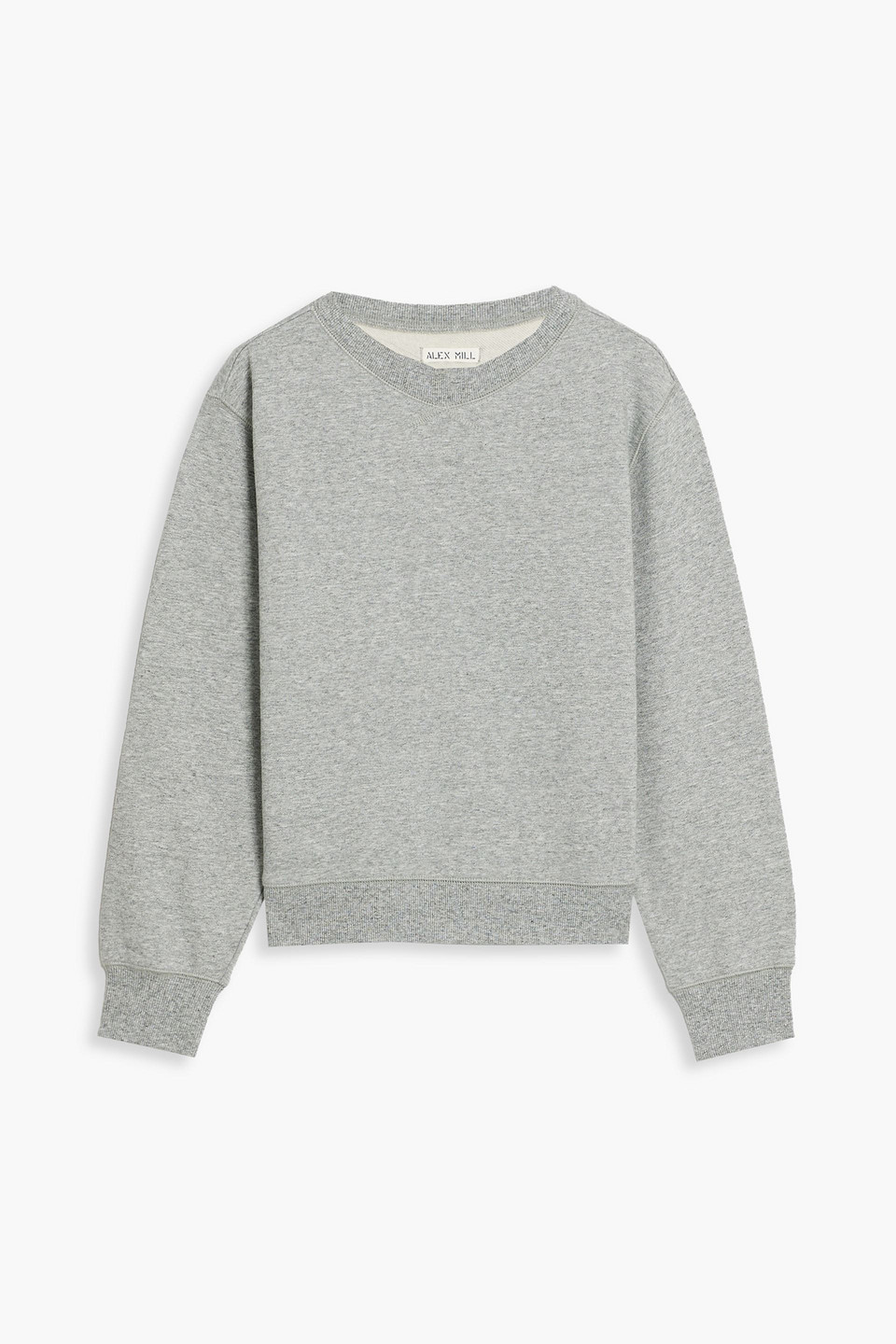 Alex Mill Lakeside Mélange Cotton-fleece Sweatshirt In Light Gray