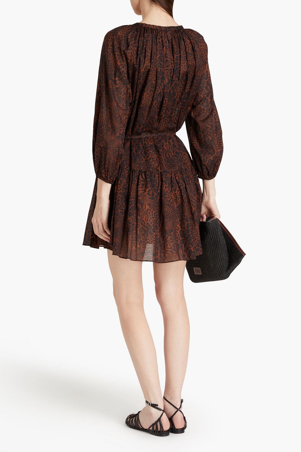 JETS AUSTRALIA BY JESSIKA ALLEN Gathered leopard-print cotton dress