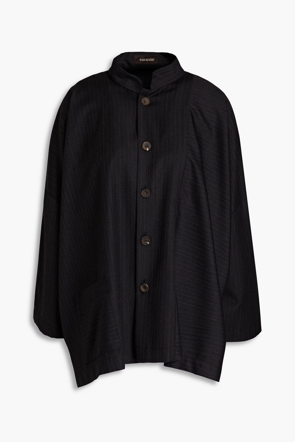 Eskandar Pinstriped Wool And Cashmere-blend Twill Jacket In Charcoal