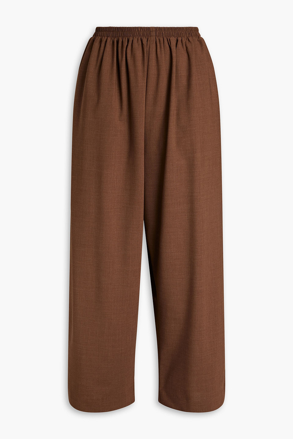 Cropped wool-blend wide-leg pants