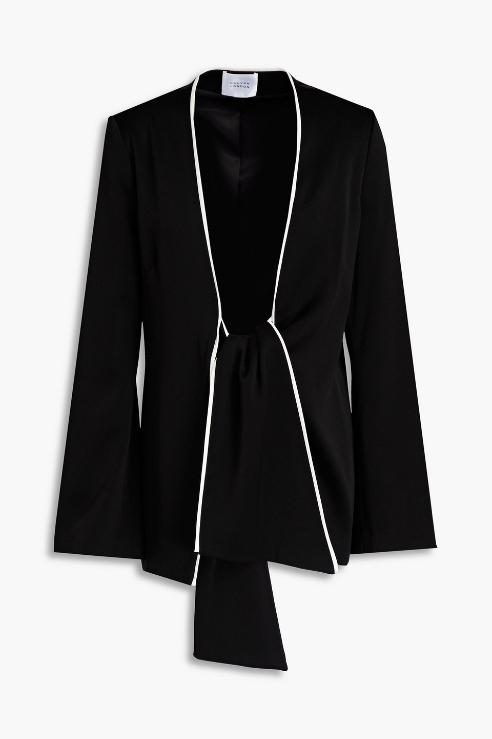 Galvan Bianca Satin-crepe Blazer In Black