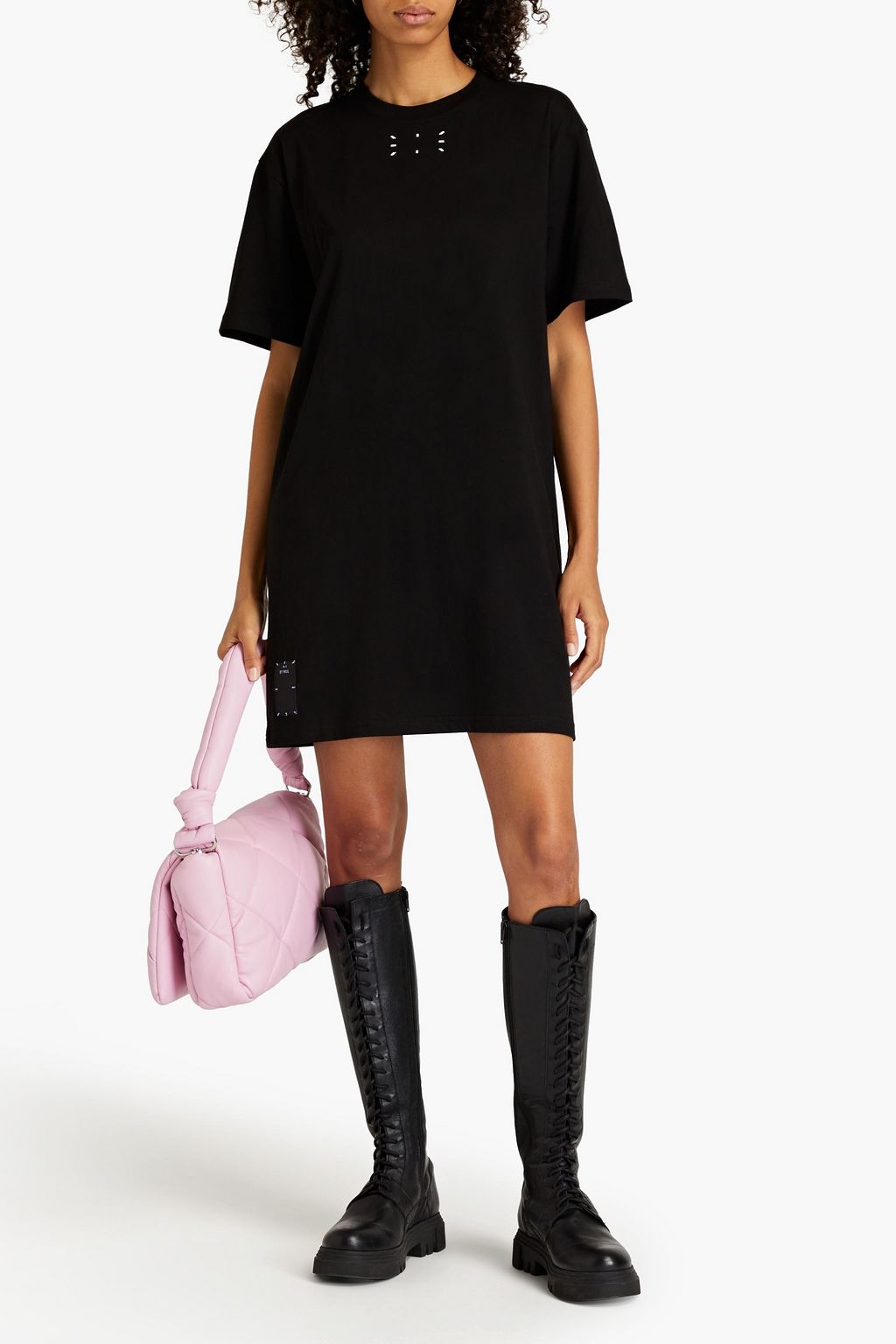 MCQ ALEXANDER MCQUEEN Logo-appliquéd cotton-jersey mini dress