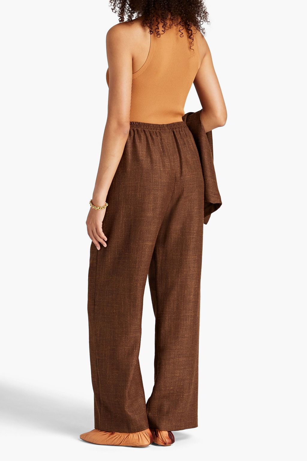ESKANDAR Alpaca-blend tweed wide-leg pants