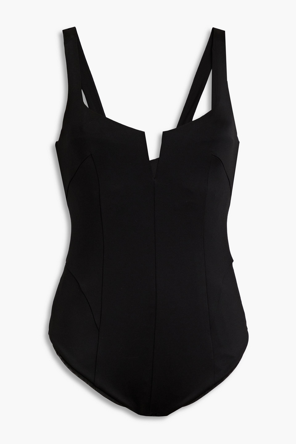 Galvan Cutout Satin-jersey Bodysuit In Black