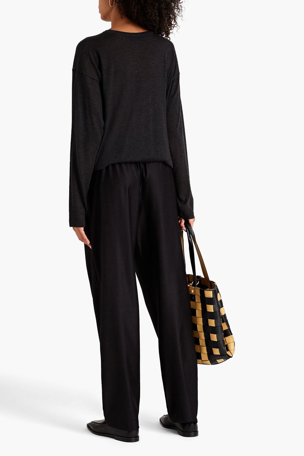 ESKANDAR Wool and silk-blend crepe tapered pants