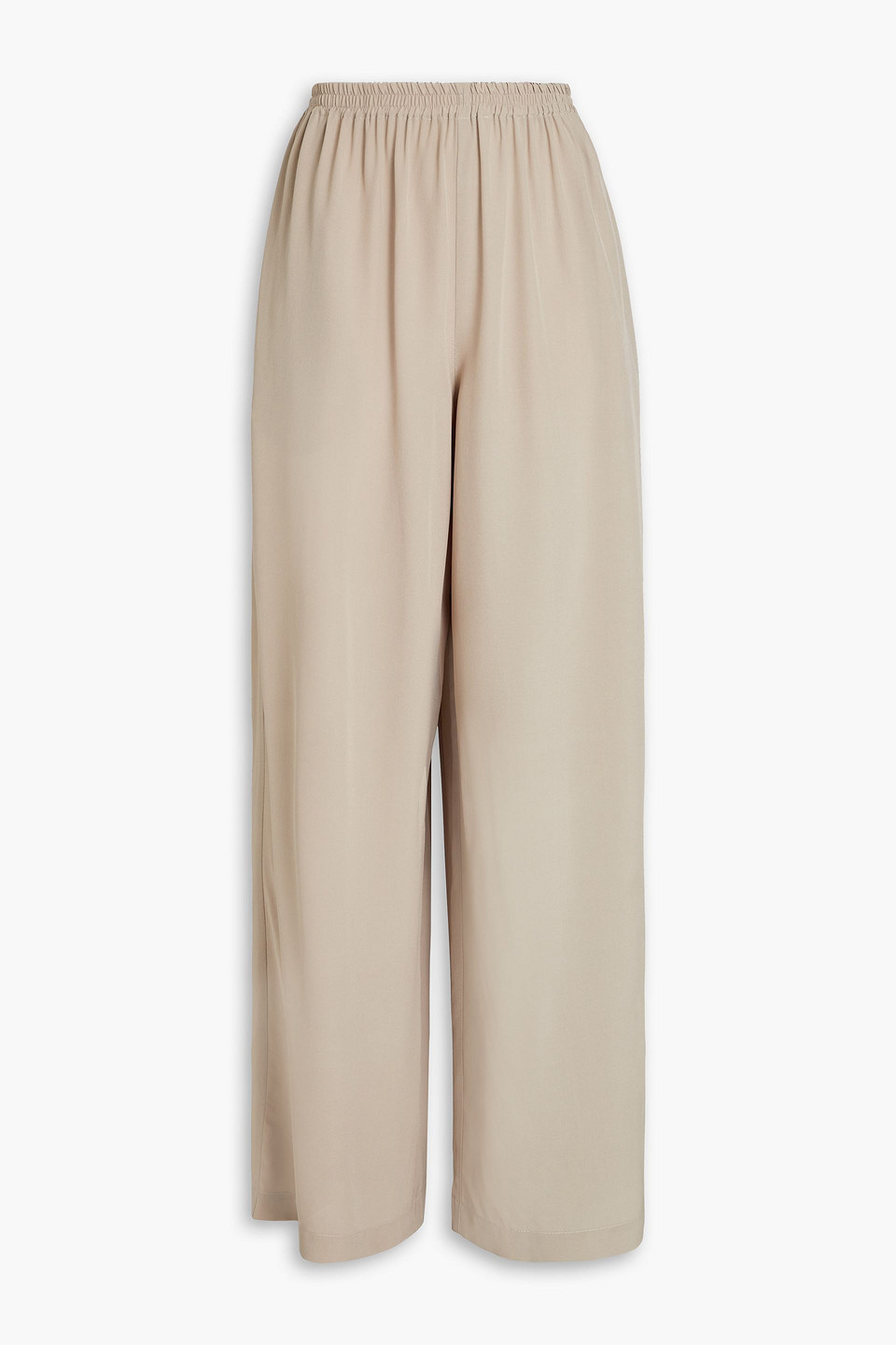 Eskandar Silk-crepe Wide-leg Trousers In Beige