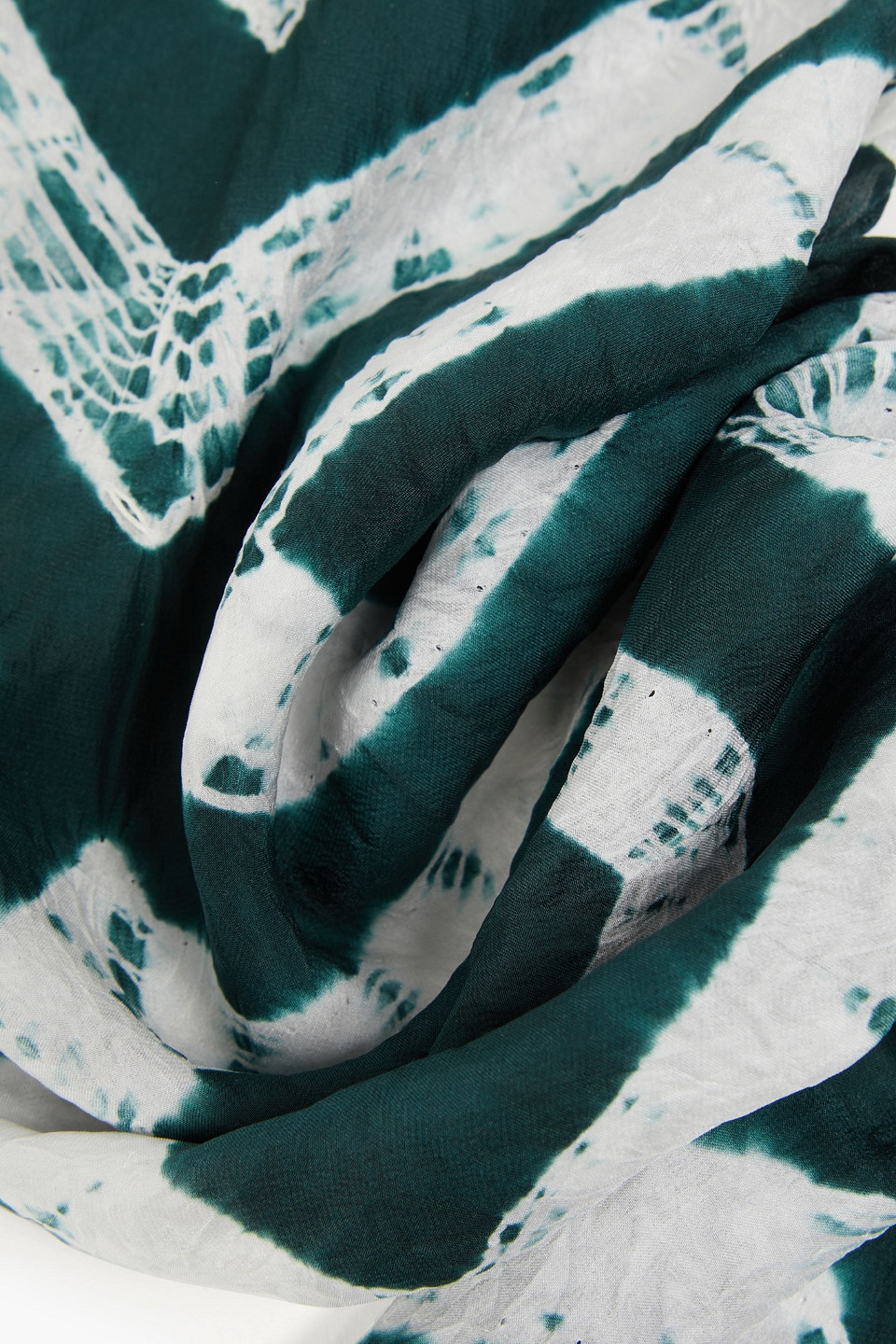 Shop Eskandar Tie-dyed Silk Scarf In Forest Green