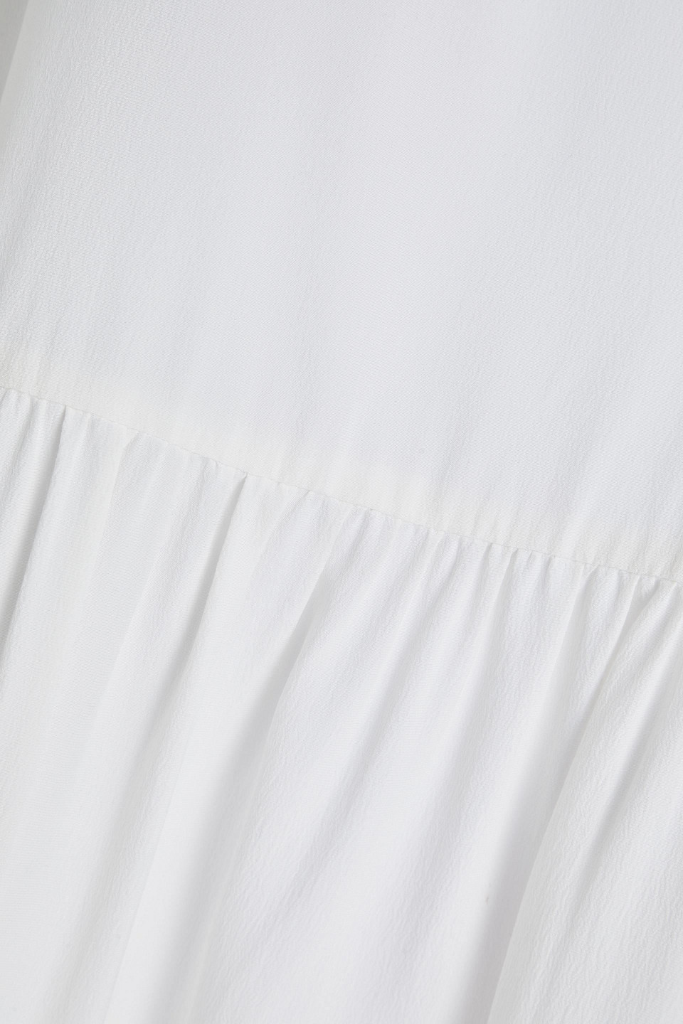 Eskandar Gathered Silk Crepe De Chine Top In Ivory