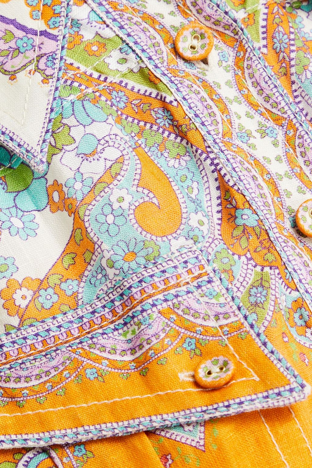 ZIMMERMANN Lola belted paisley-print linen-gauze playsuit