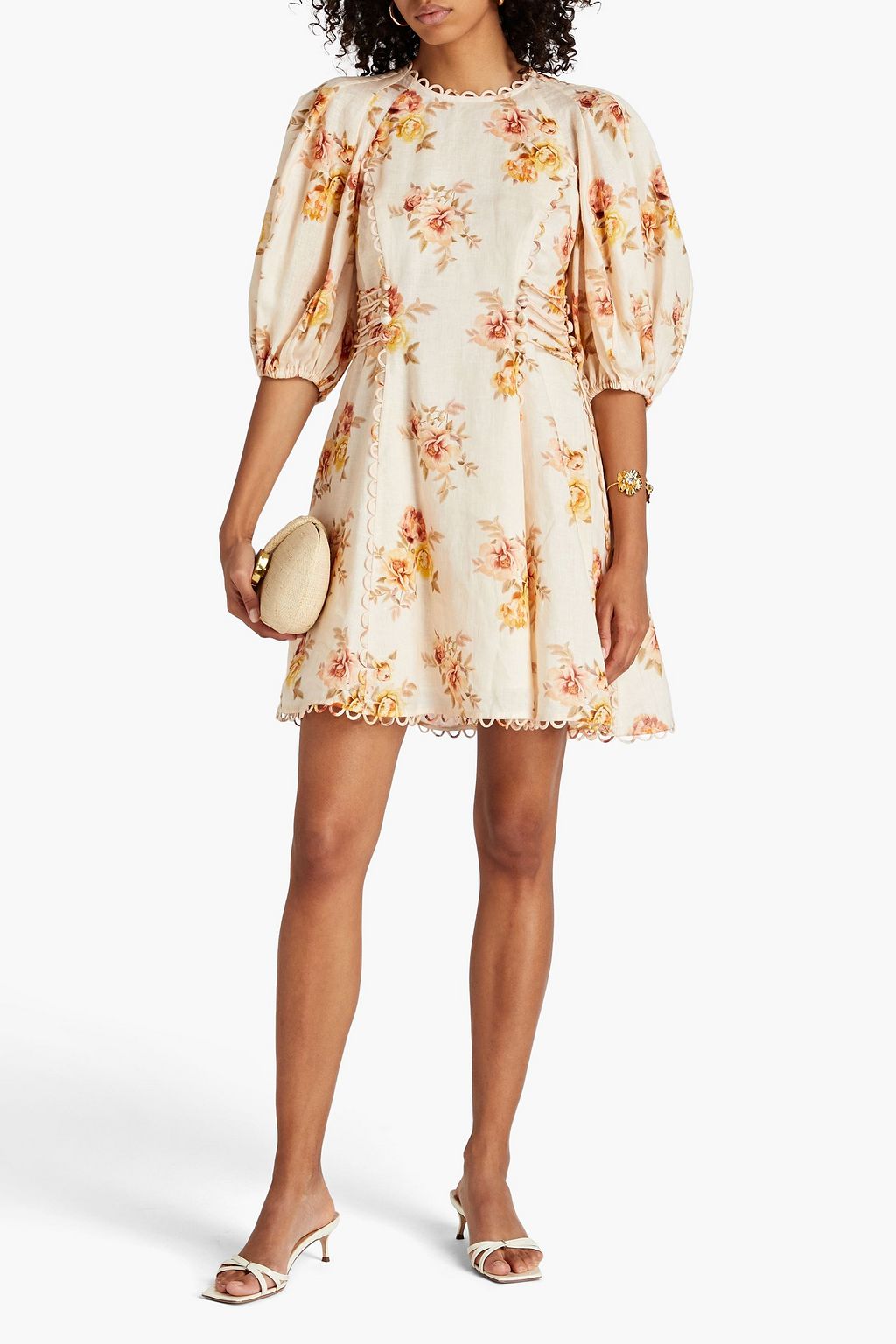 ZIMMERMANN Floral-print linen mini dress