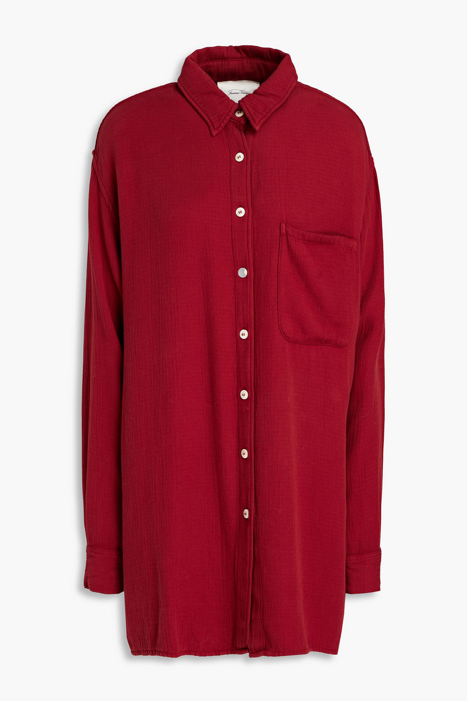 American Vintage Oversized Cotton-blend Shirt In Claret