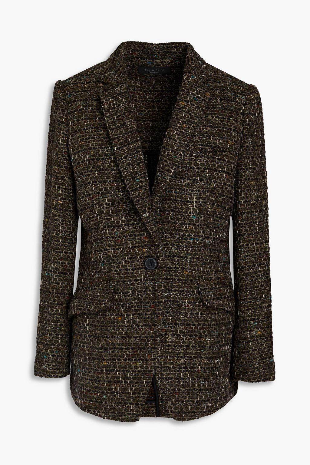Rag & Bone Women's Ellie Boyfriend Blazer – Charcoal Grey Wool Blend, Size 6