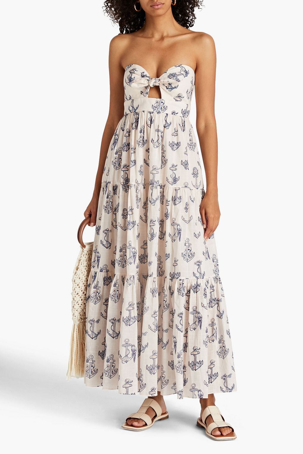 ZIMMERMANN Moonshine strapless printed cotton-gauze maxi dress