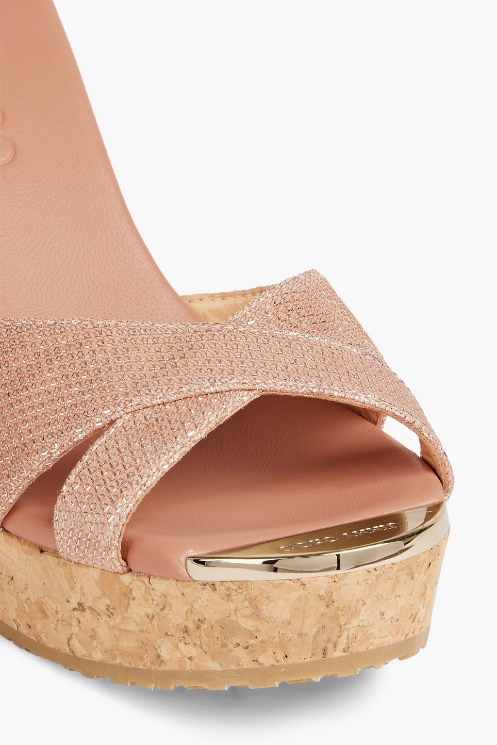 JIMMY CHOO Pandora Plateau-Wedges aus Webstoff mit Metallic-Effekt