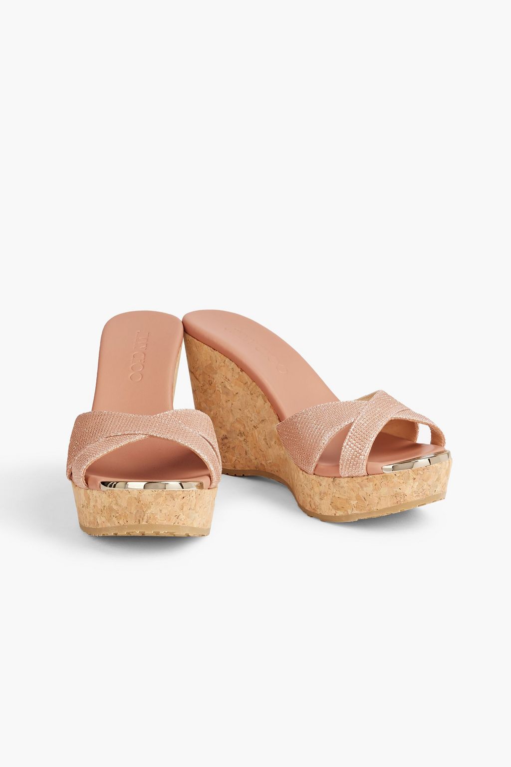 JIMMY CHOO Pandora Plateau-Wedges aus Webstoff mit Metallic-Effekt