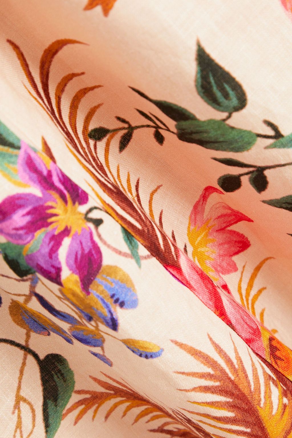 ZIMMERMANN Tropicana cutout floral-print linen midi dress