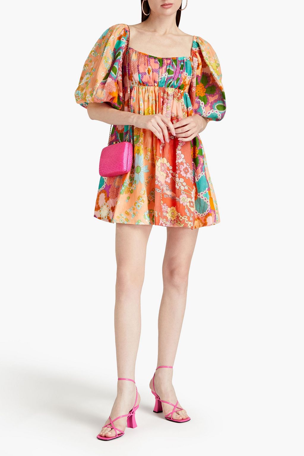 ZIMMERMANN Floral-print linen mini dress
