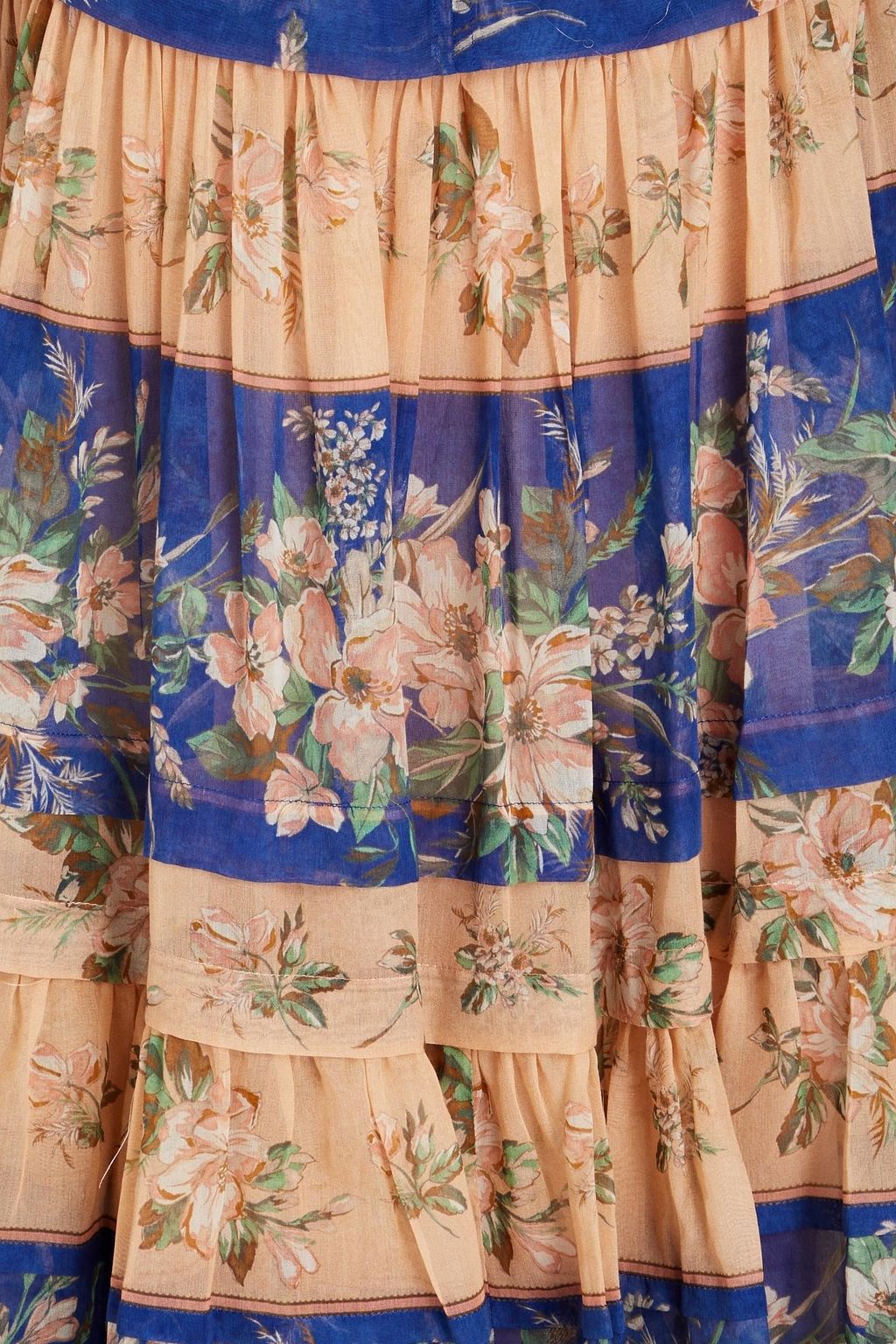ZIMMERMANN Gerafftes Minikleid aus Voile aus einer Baumwoll-Seidenmischung mit floralem Print