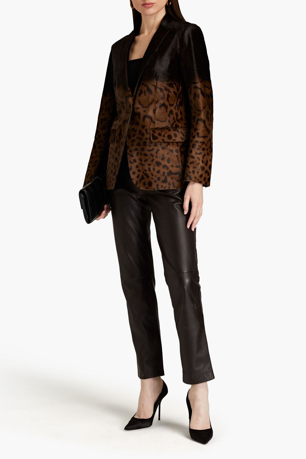 FERRAGAMO Leopard-print calf hair blazer