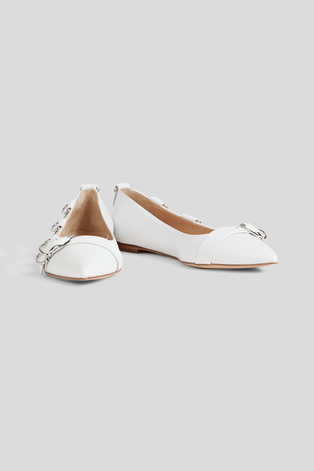 GIANVITO ROSSI Clash 05 buckled leather point-toe flats