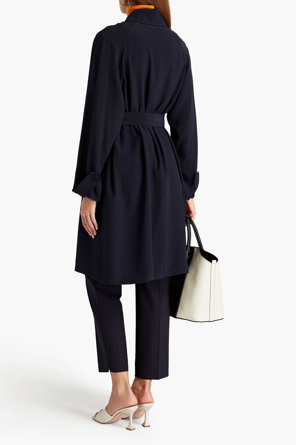FERRAGAMO Silk crepe de chine trench coat