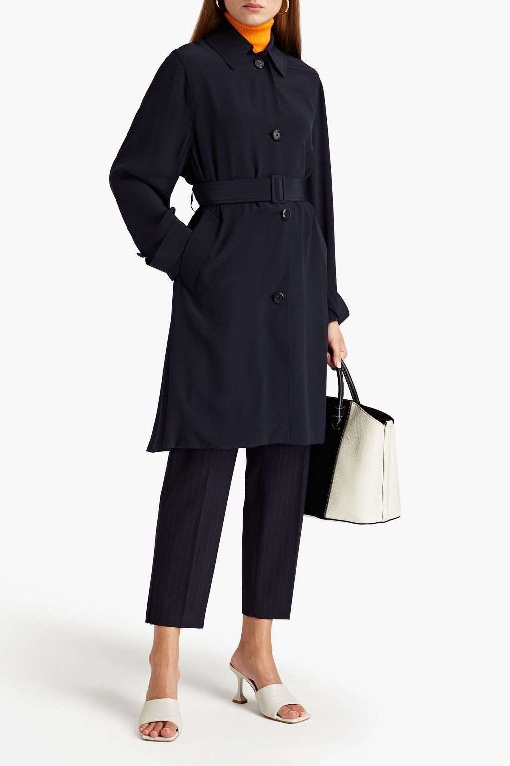 FERRAGAMO Silk crepe de chine trench coat