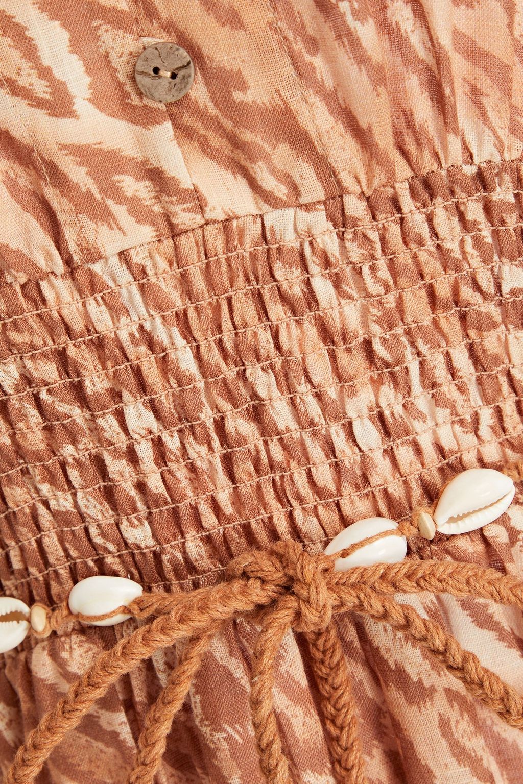 ZIMMERMANN Shirred leopard-print linen midi dress