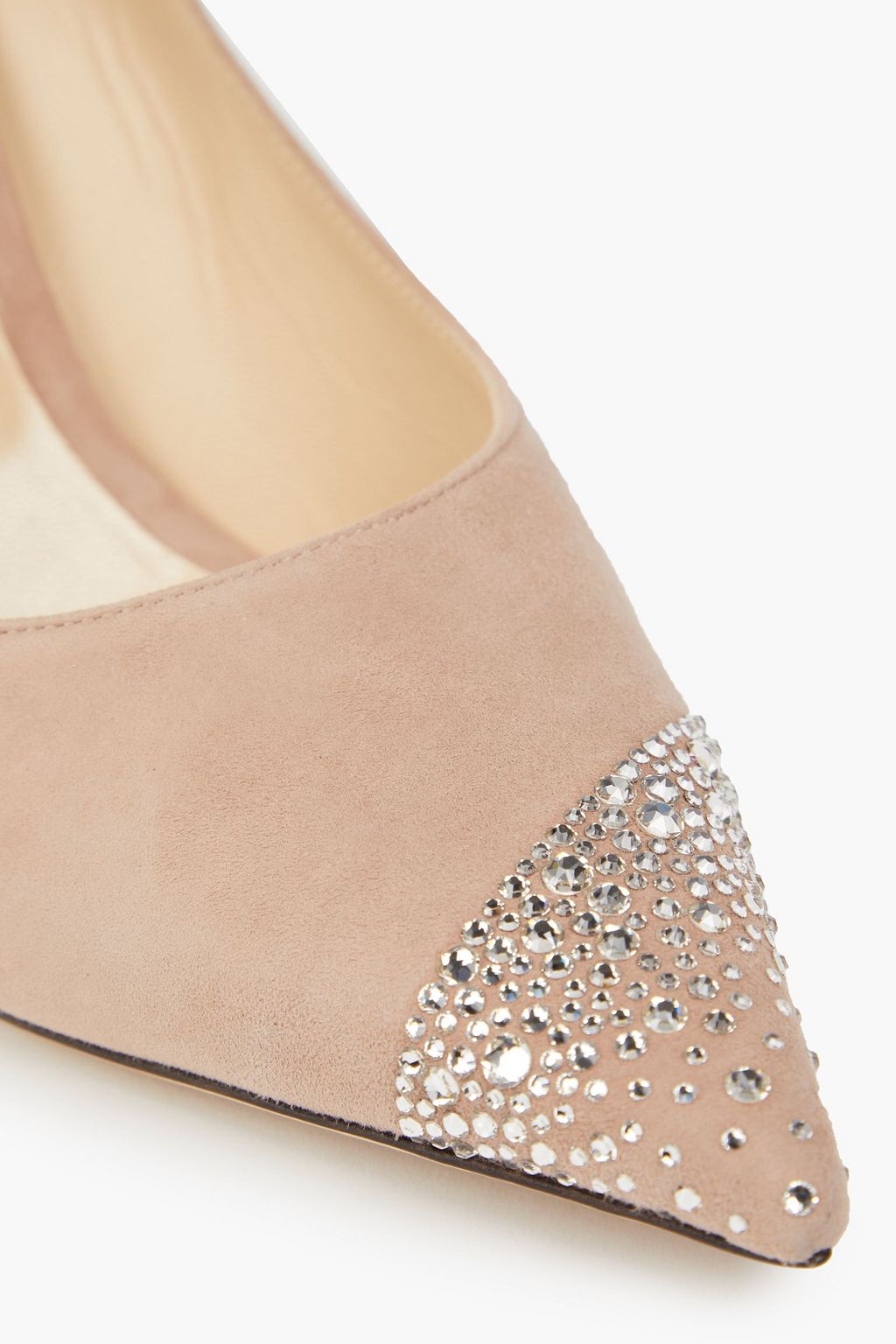 JIMMY CHOO Crystal-embellished suede pumps