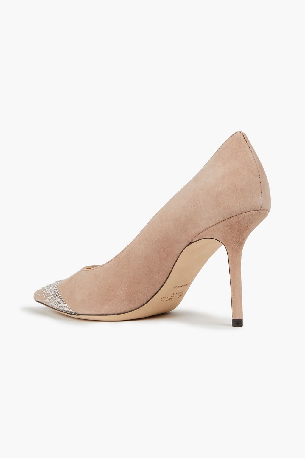 JIMMY CHOO Crystal-embellished suede pumps