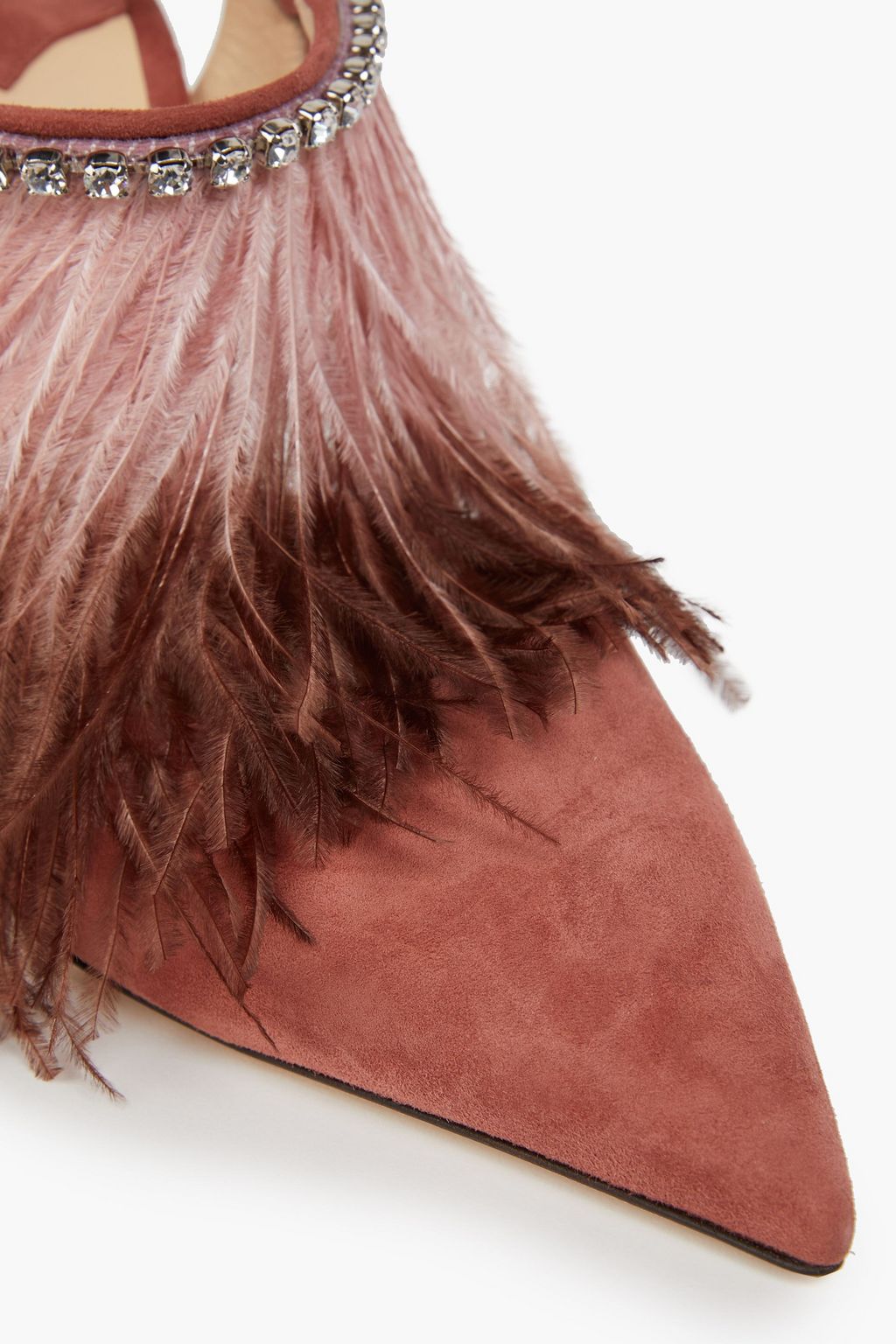 JIMMY CHOO Embellished suede slingback pumps
