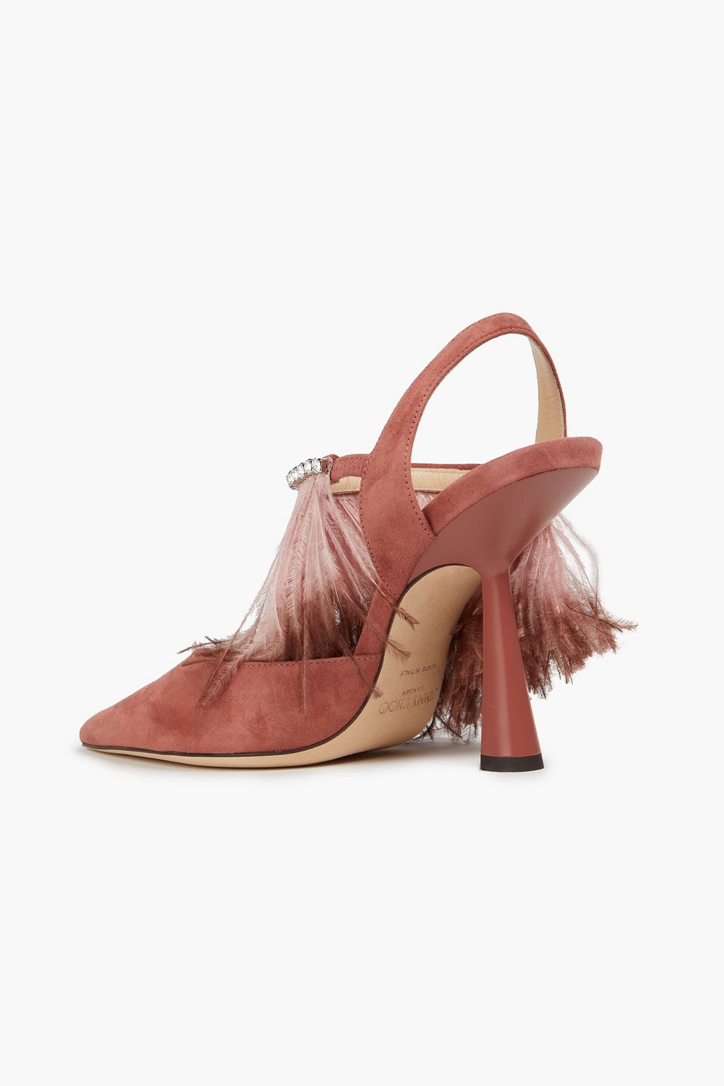 JIMMY CHOO Embellished suede slingback pumps