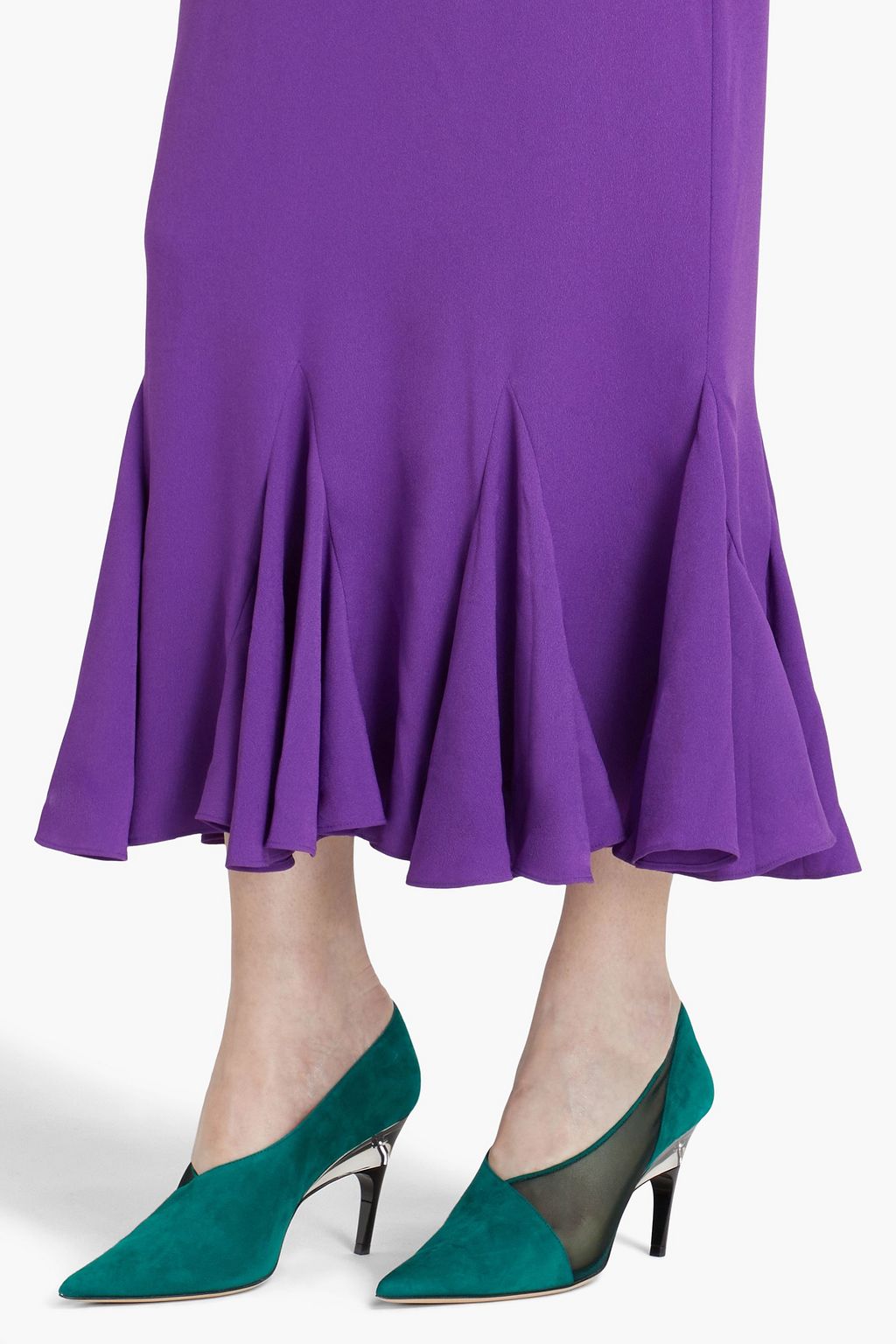 JIMMY CHOO Suede and mesh pumps