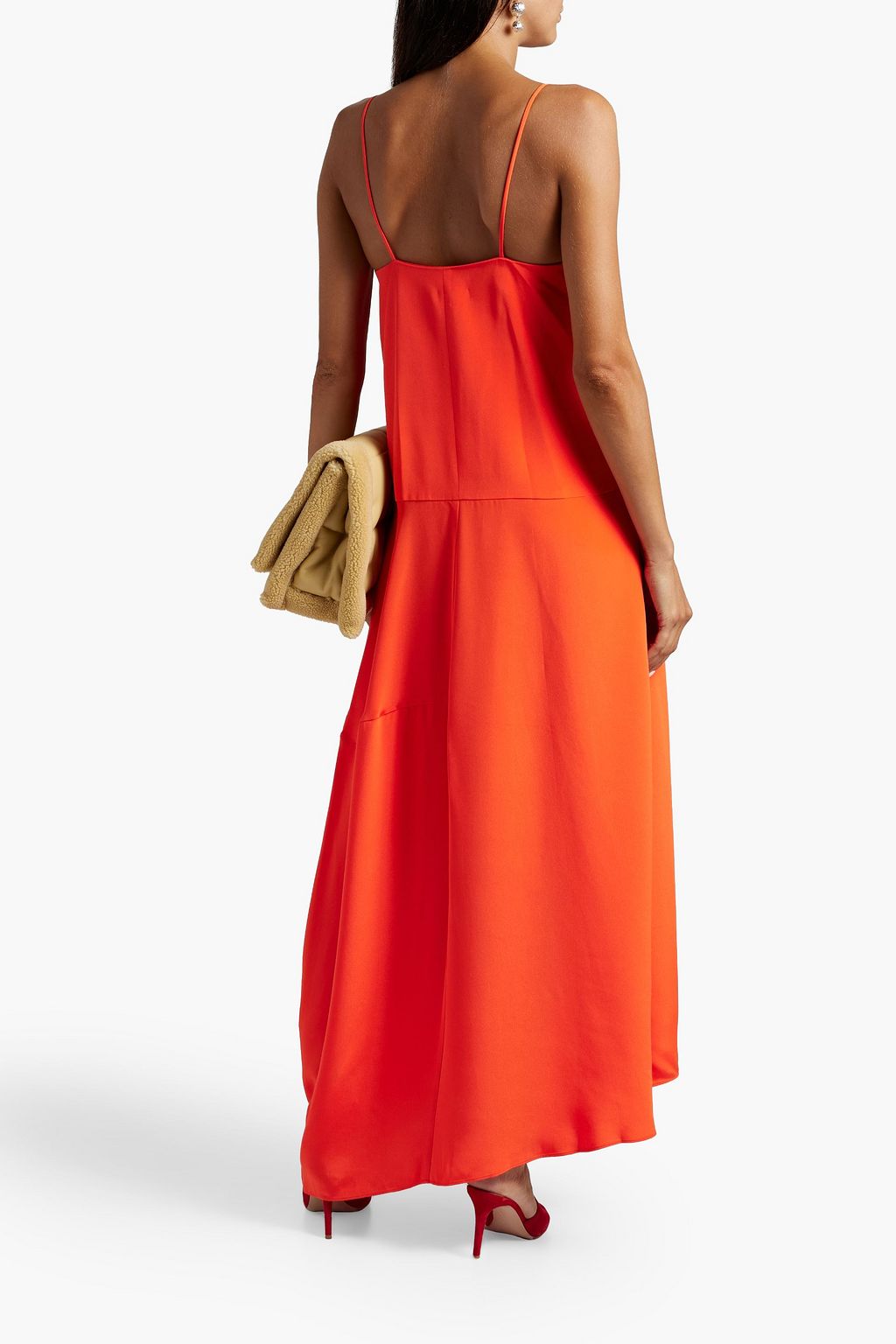 TIBI Asymmetric silk crepe de chine maxi dress