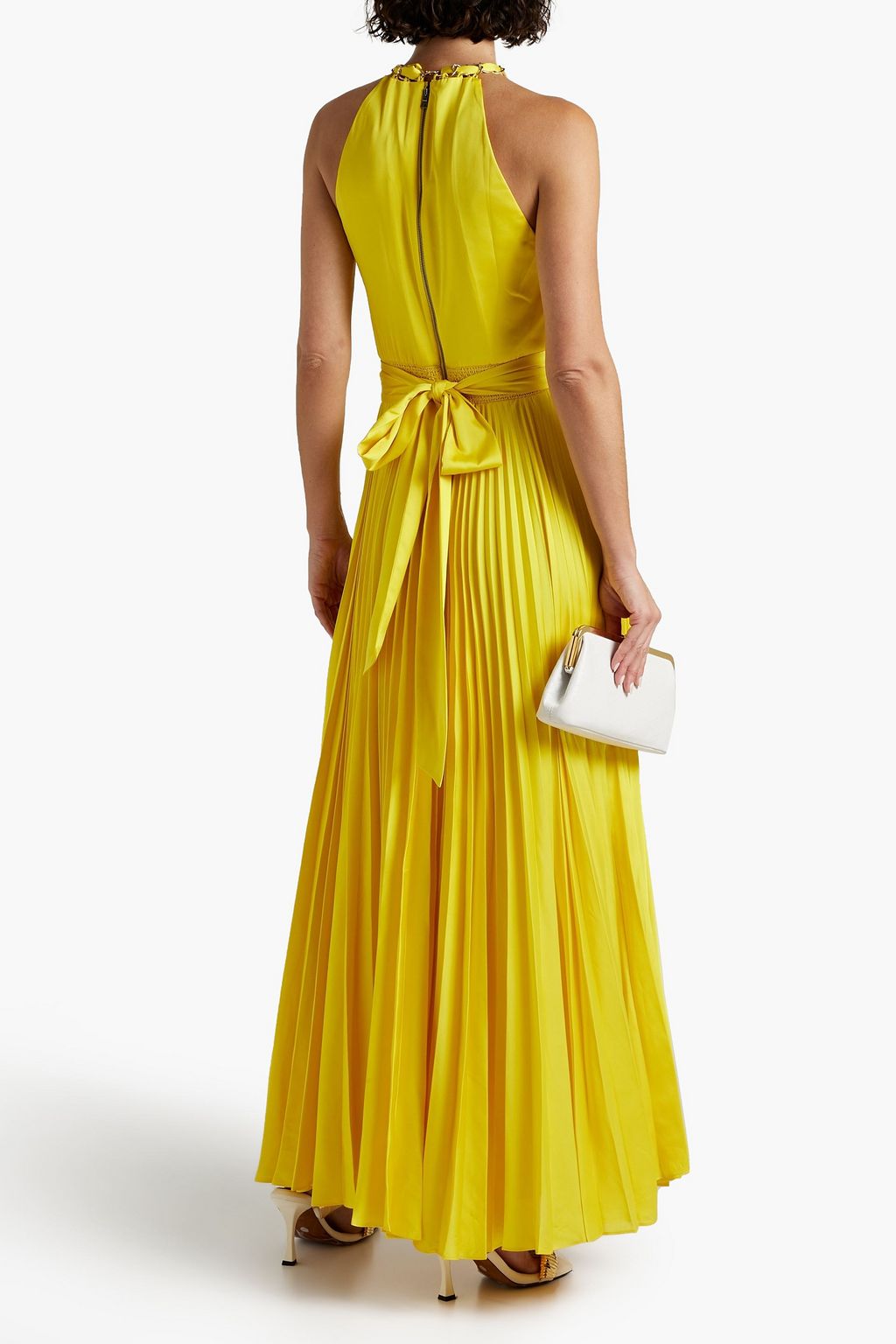 ALICE + OLIVIA Alycia pleated satin maxi dress