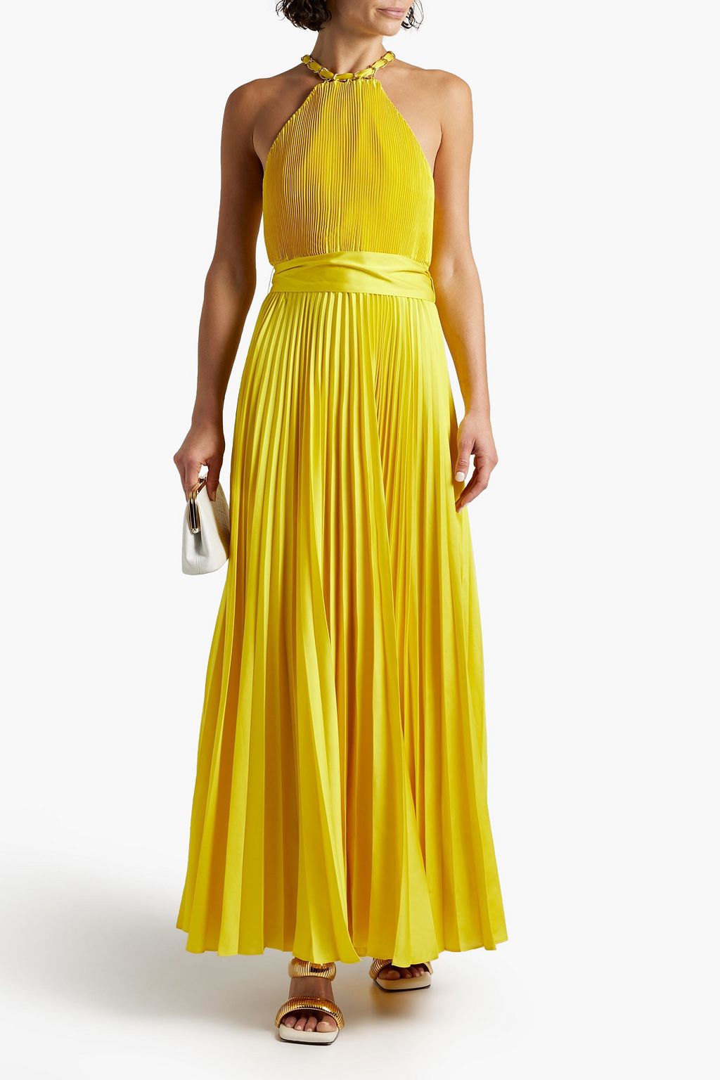 ALICE + OLIVIA Alycia pleated satin maxi dress | THE OUTNET